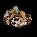 Green Apophyllite with Stilbite on Heulandite Natural Mineral Specimen - image 3