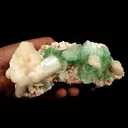 Green Apophyllite with Stilbite on Heulandite Natural Minerals Specimen - image 1