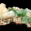 Green Apophyllite with Stilbite on Heulandite Natural Minerals Specimen - image 4