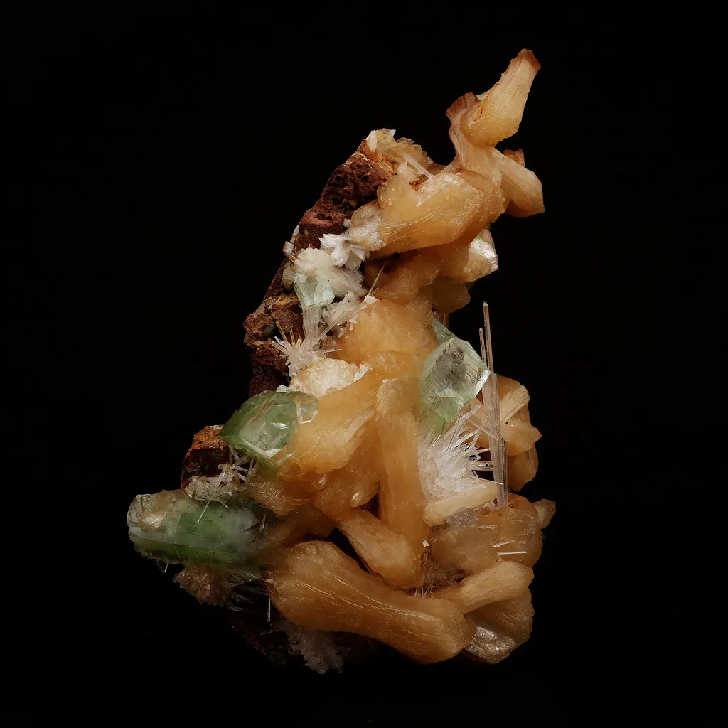 Green Apophylllite with Stilbite, Scolecite Spray Natural Mineral Specimen - image 3