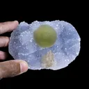 Green Botryoidal Fluorite with Calcite on Quartz Matrix –  Freestanding Natural Mineral Specimen from Nashik - image 5