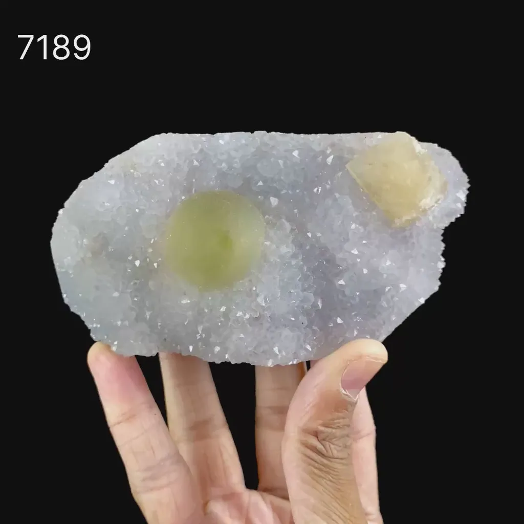 Green Botryoidal Fluorite with Calcite on Quartz Matrix – Freestanding Natural Mineral Specimen from Nashik - image 2