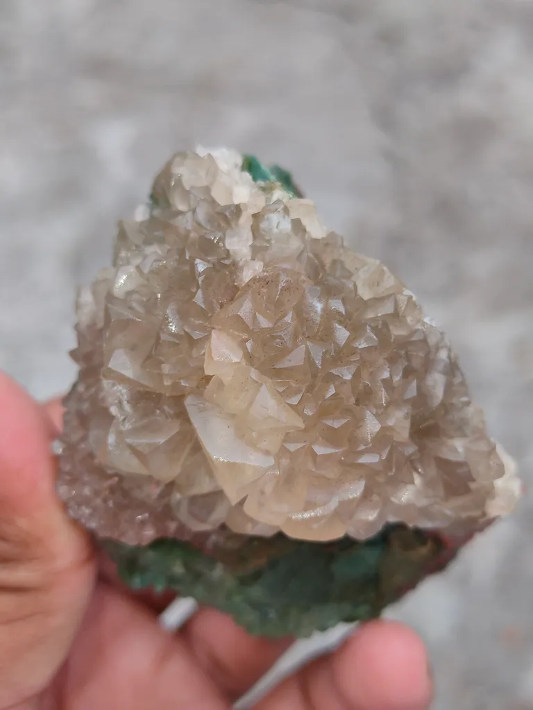 Green Calcite and Back Side Black Calcite - image 4