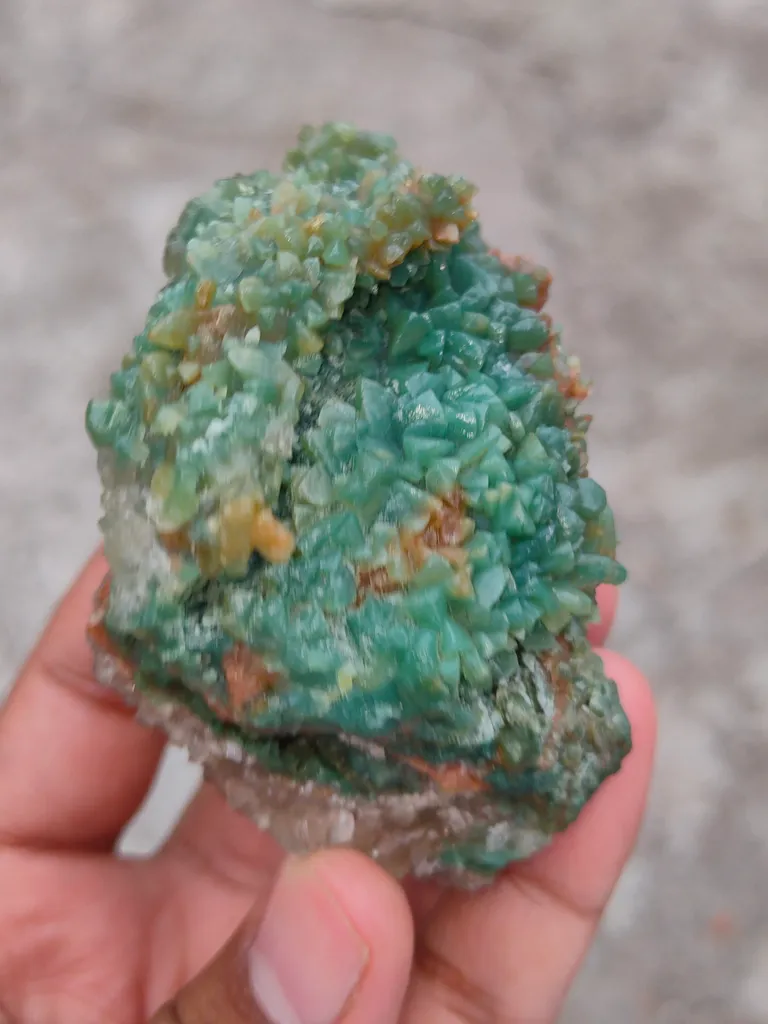 Green Calcite and Back Side Black Calcite - image 5