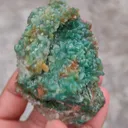 Green Calcite and Back Side Black Calcite - image 5