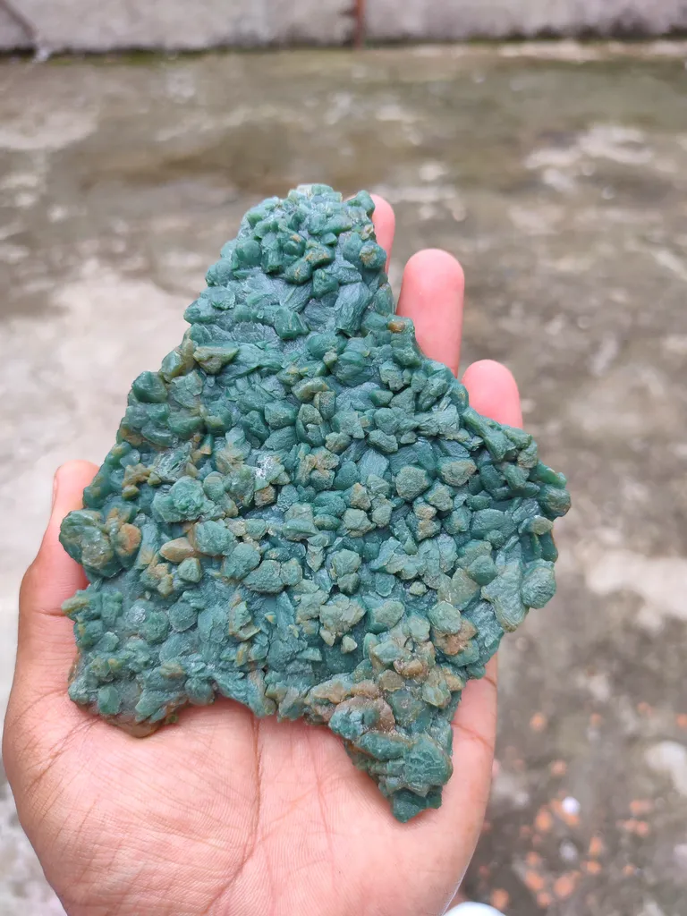 Green Calcite and Back Side Black Calcite - image 3