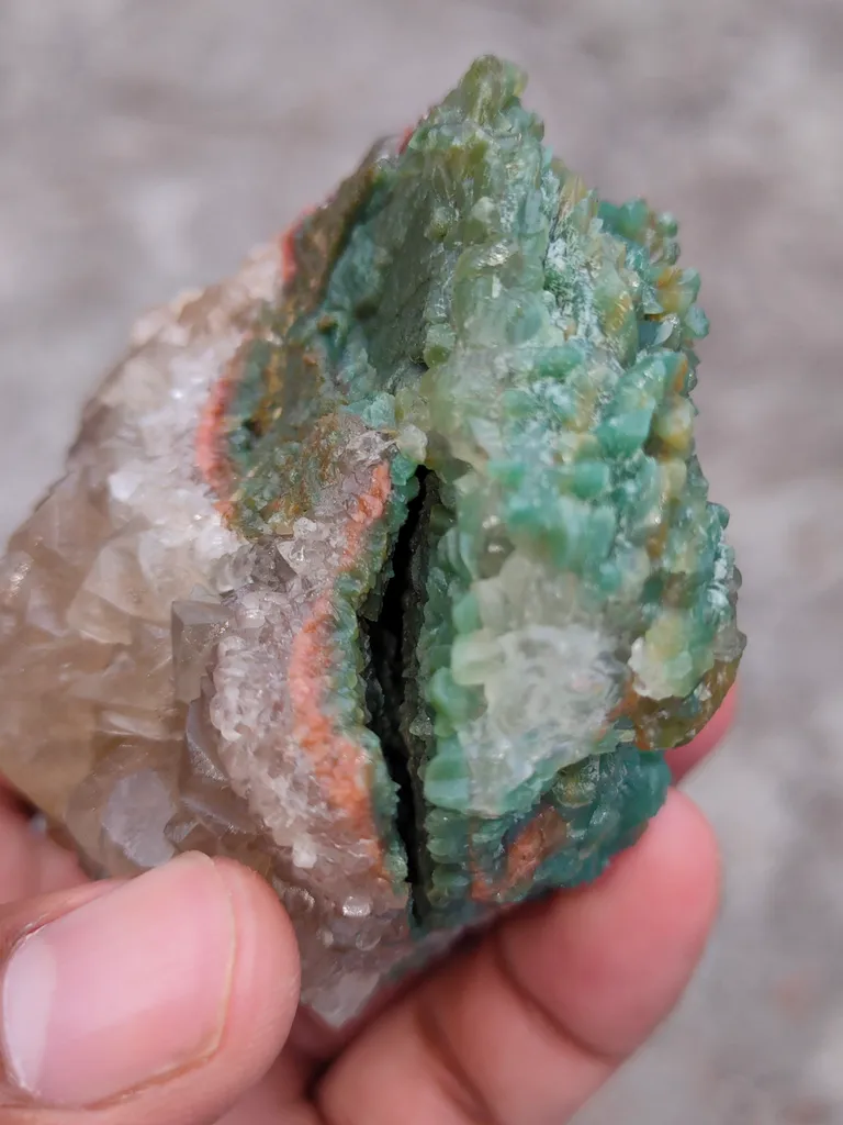 Green Calcite and Back Side Black Calcite - image 7