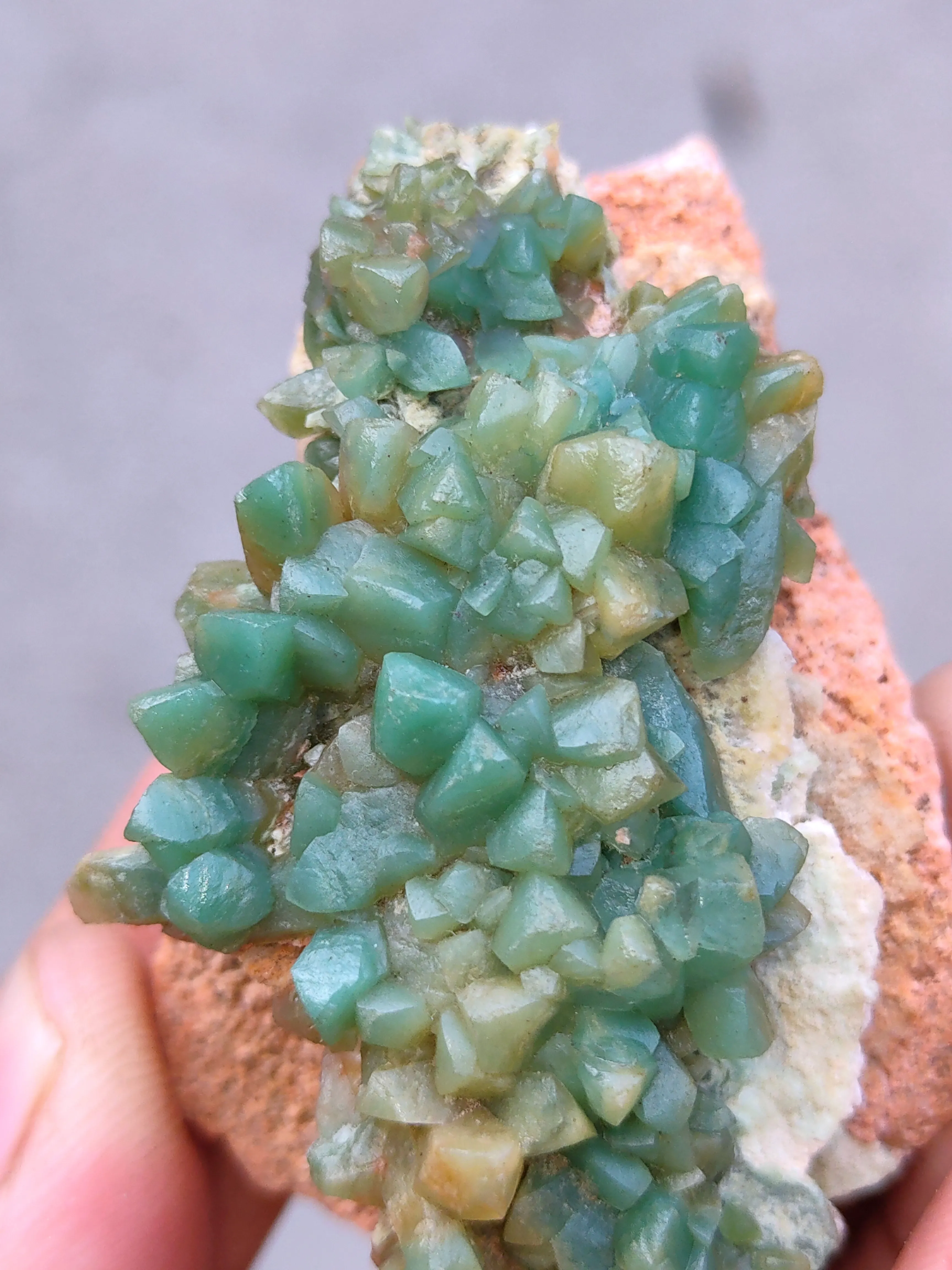 Green Calcite back side black Calcite - image 6