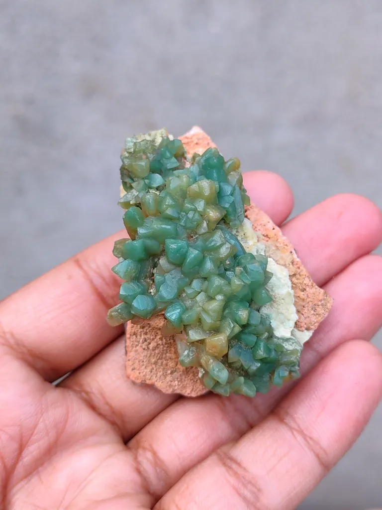 Green Calcite back side black Calcite - image 7