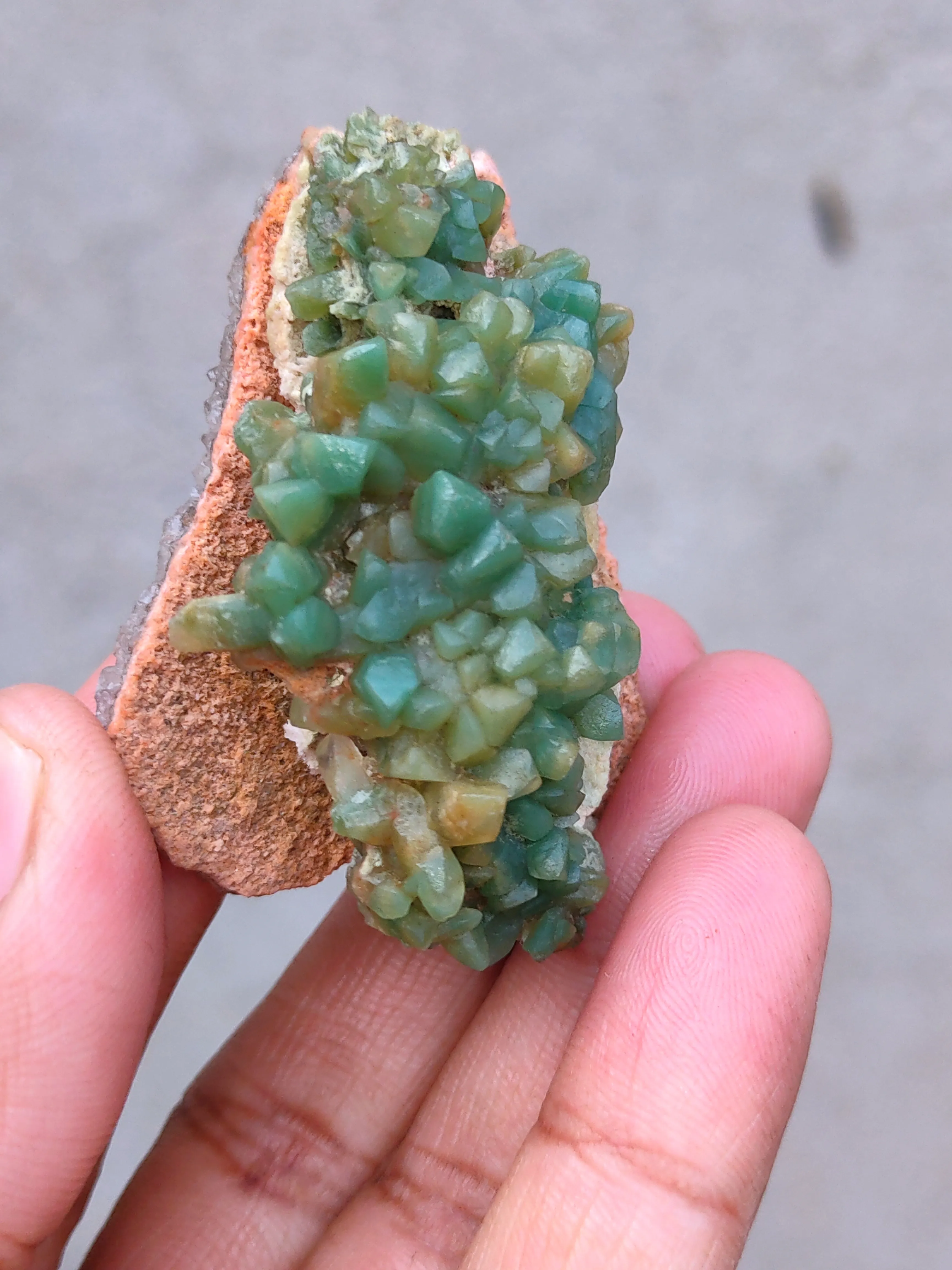 Green Calcite back side black Calcite - image 3
