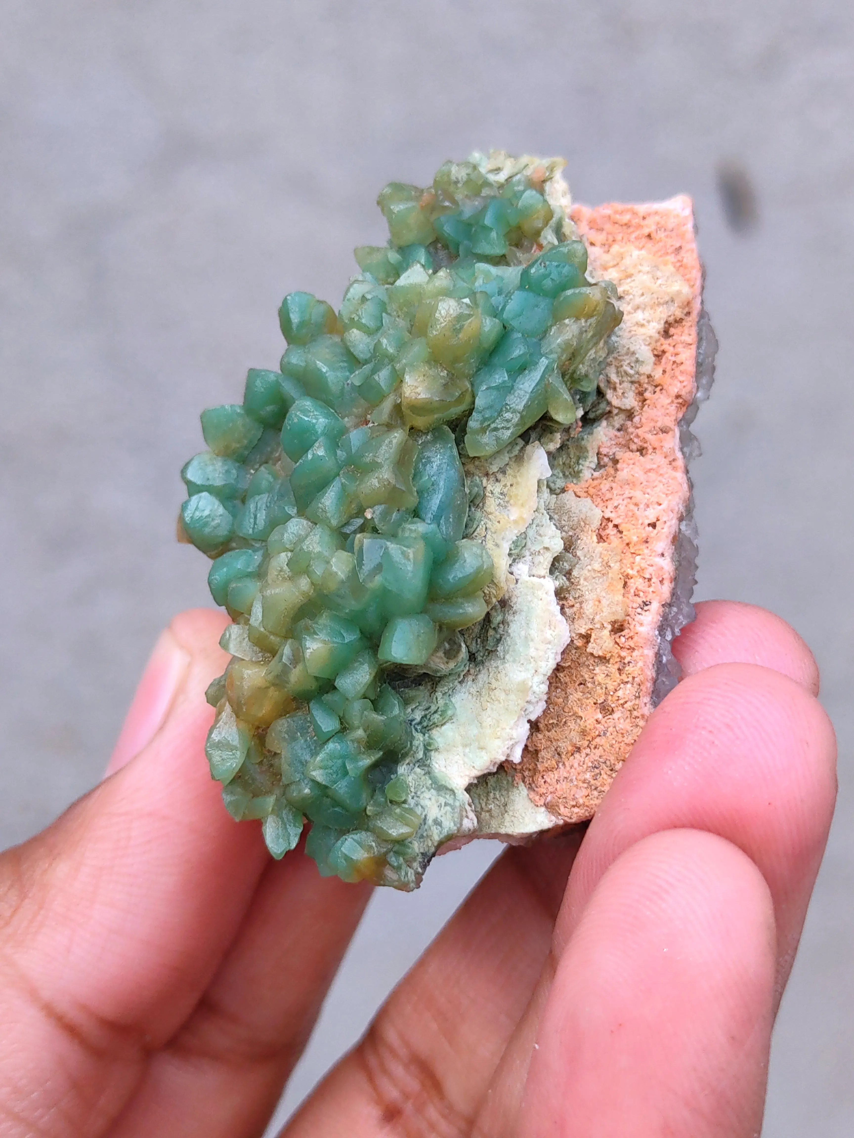 Green Calcite back side black Calcite - image 4