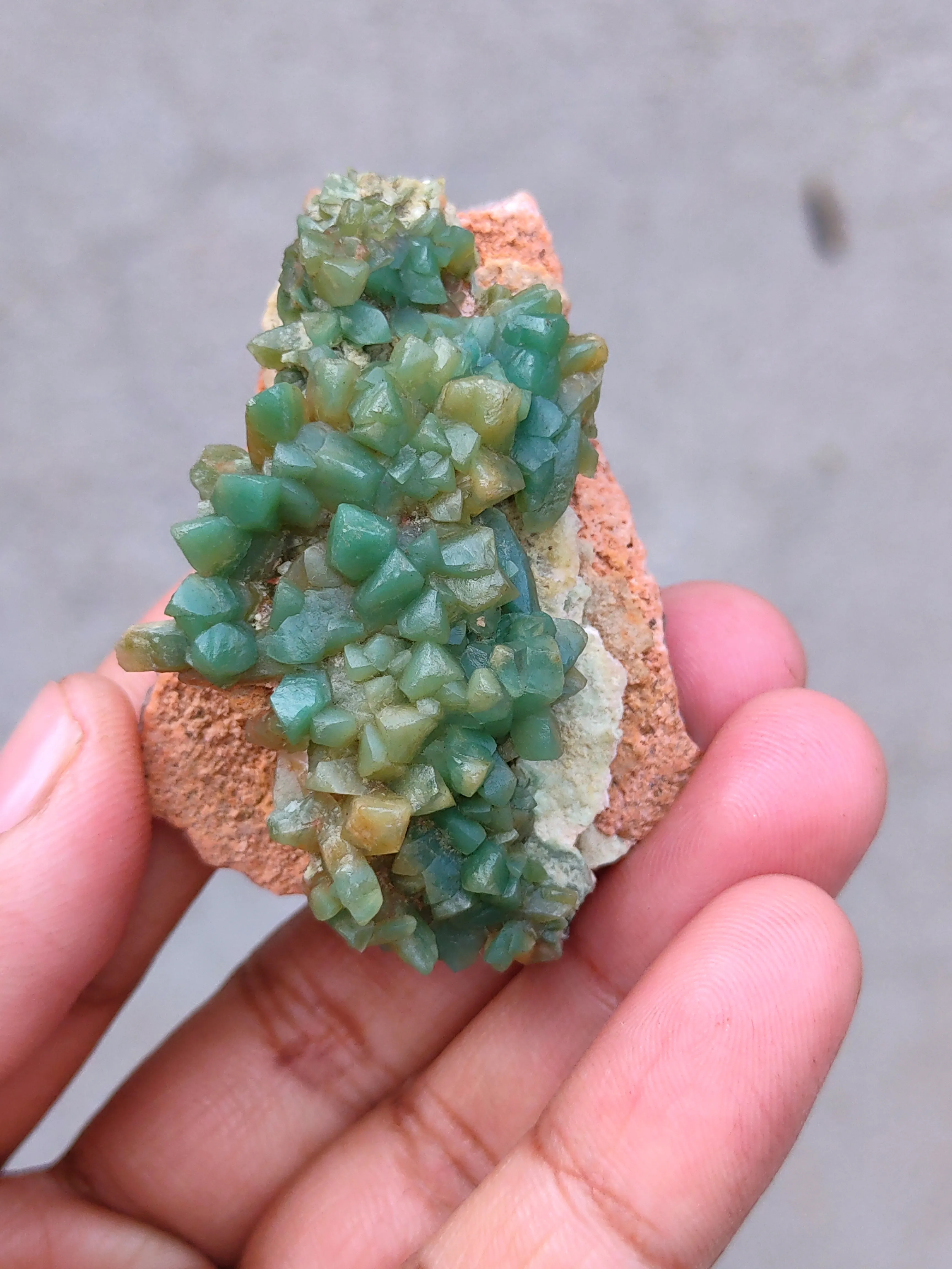 Green Calcite back side black Calcite - image 2