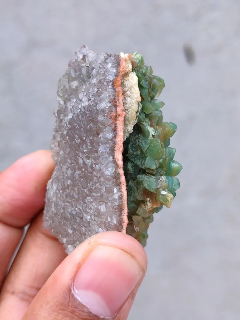 Green Calcite back side black Calcite - image 5