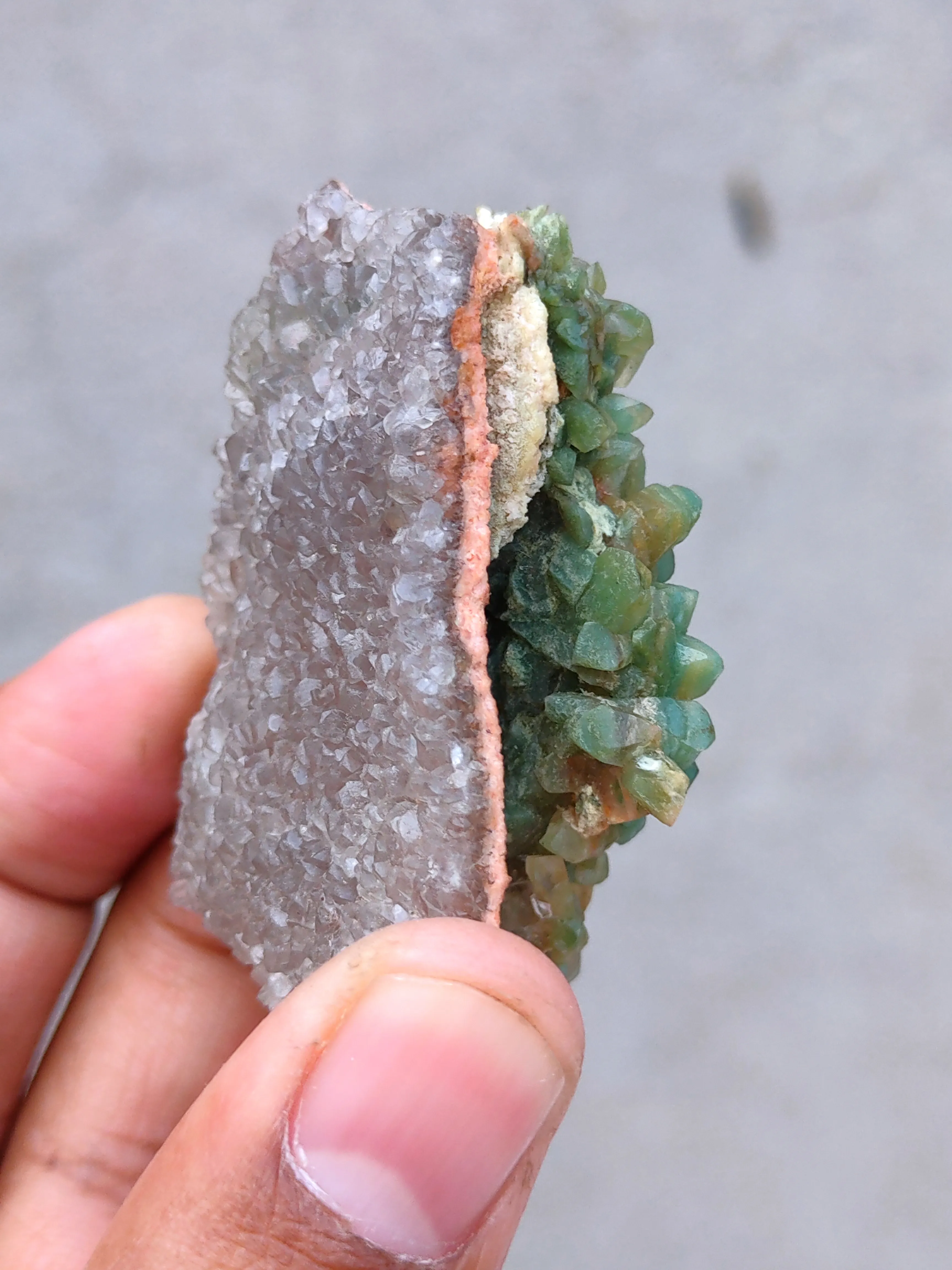 Green Calcite back side black Calcite - image 5