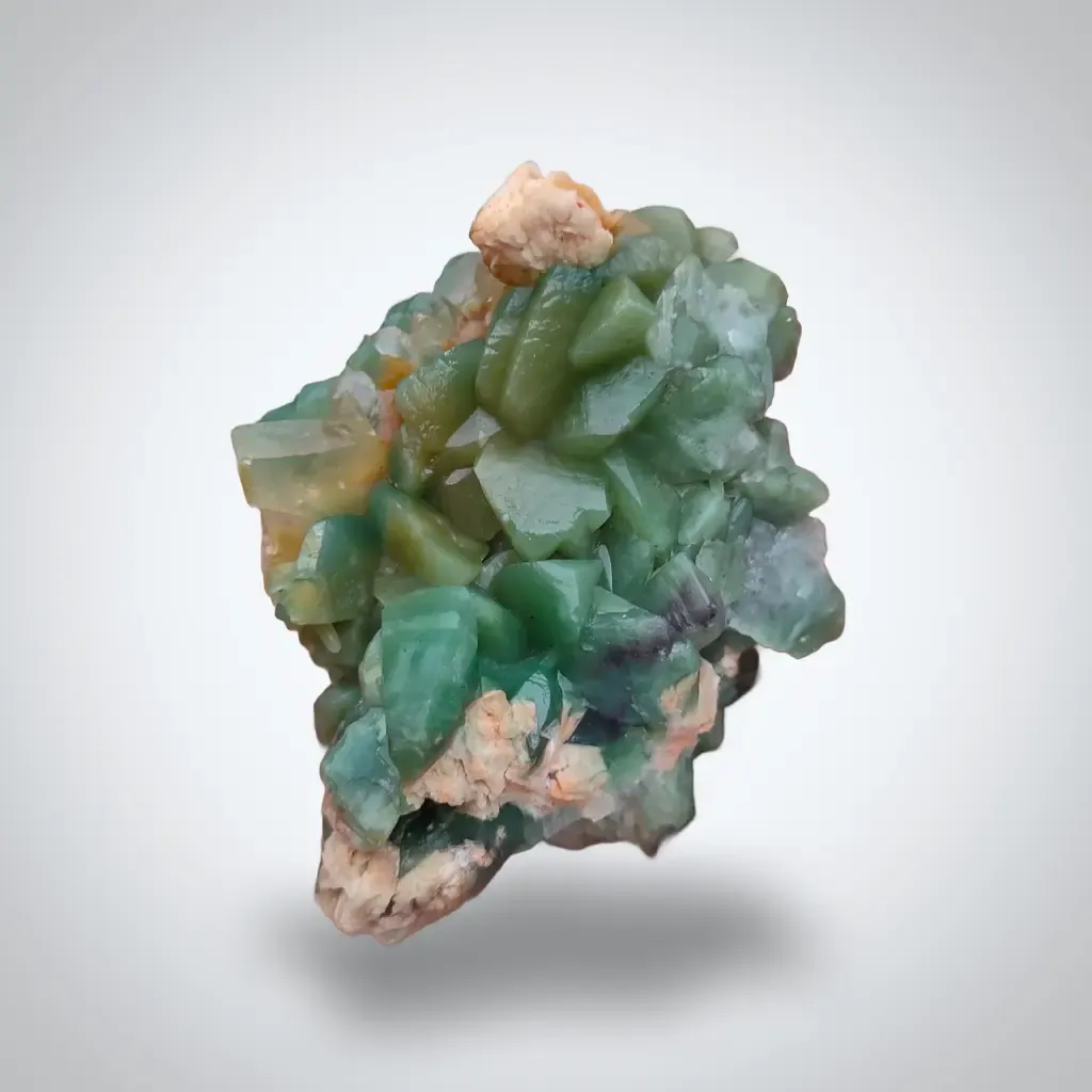 Green Calcite  With Heulandite Natural mineral image