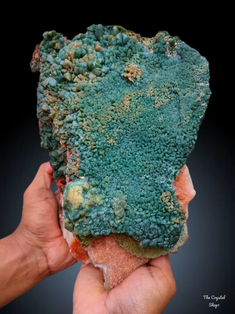 Green Calcite with Orange Stilbite and Scolecite Natural mineral Specimen From India - image 2