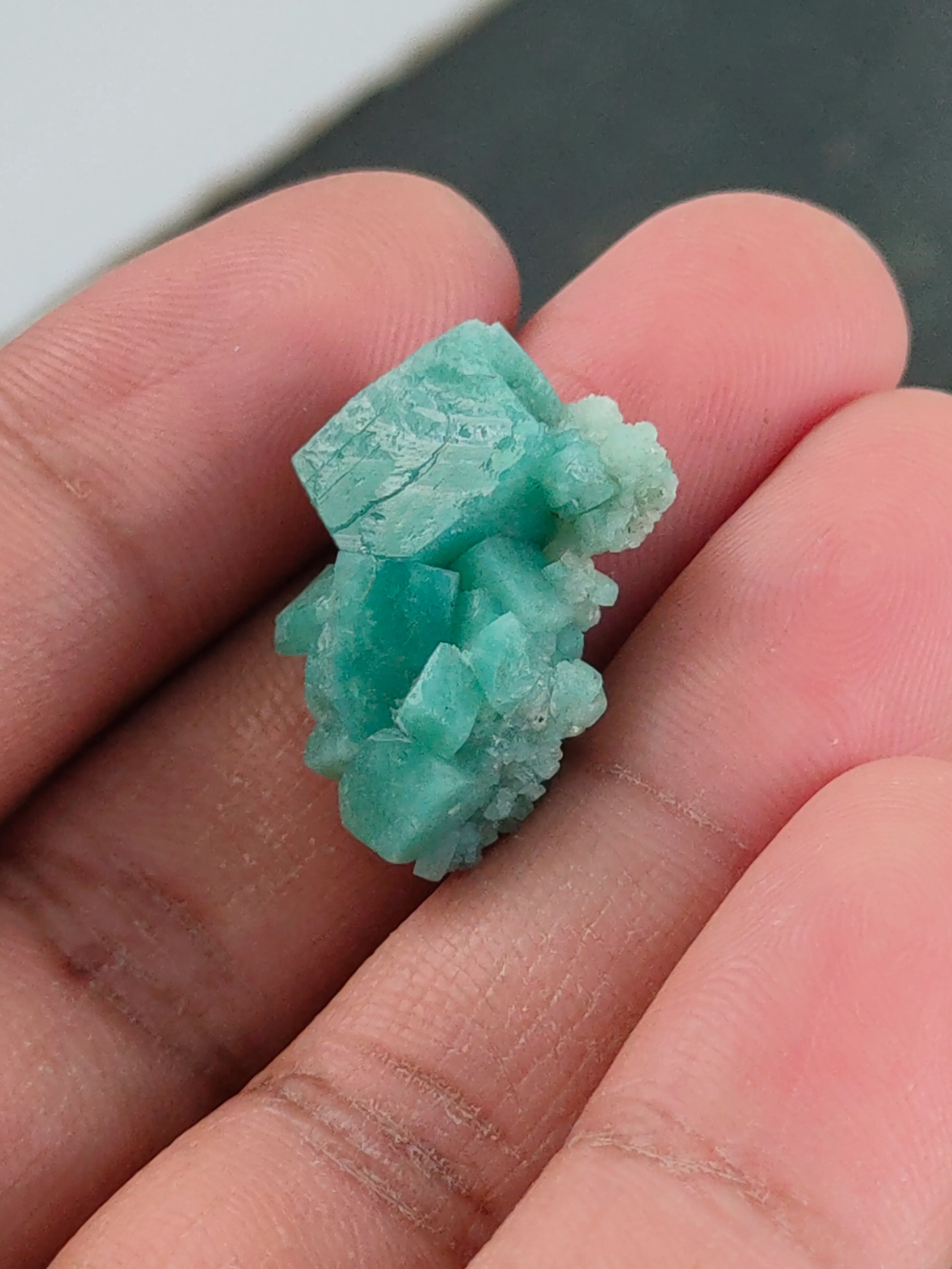 Green Calcite with Prehnite  Natural mineral specimen - image 6