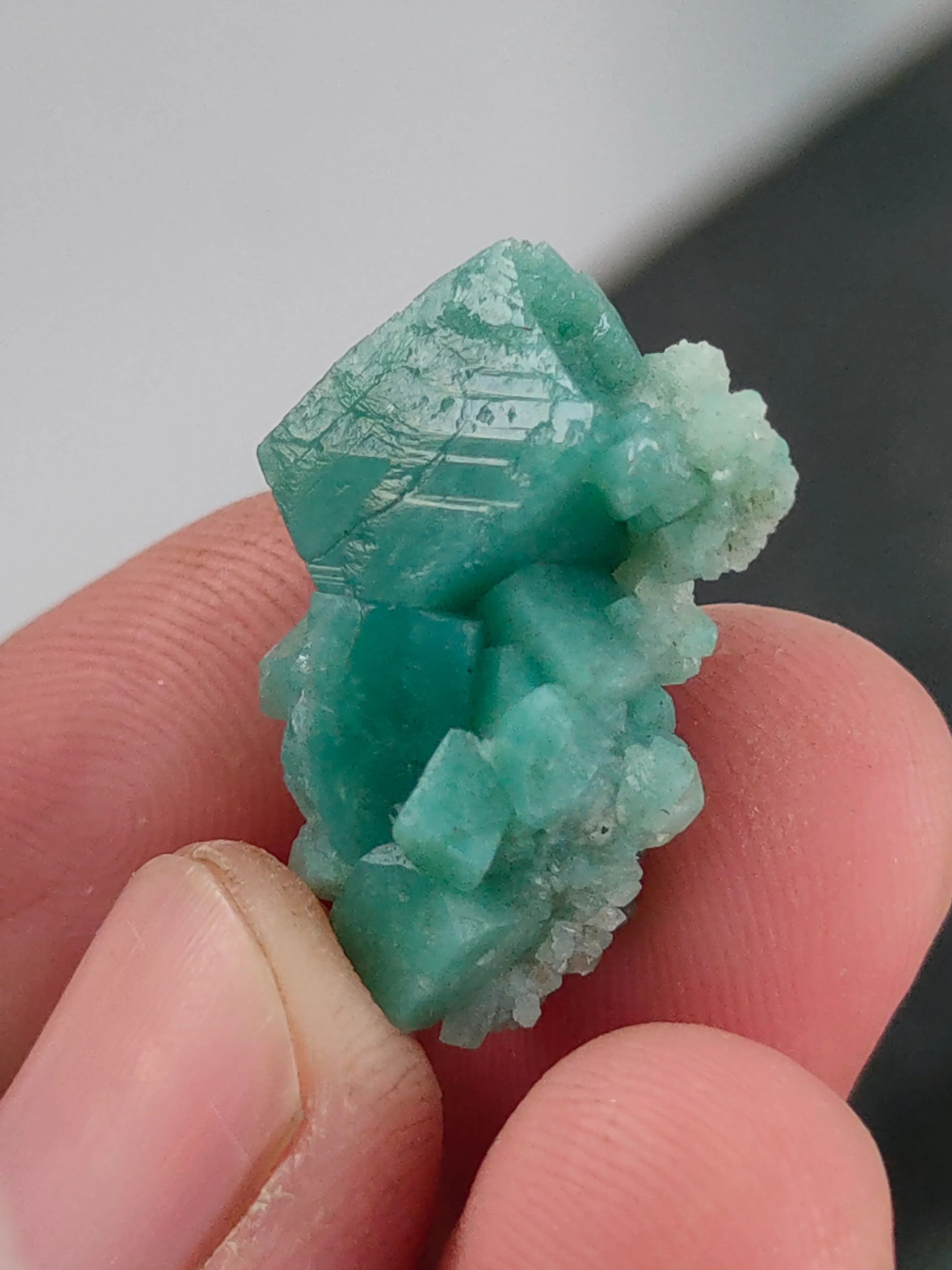 Green Calcite with Prehnite  Natural mineral specimen - image 5