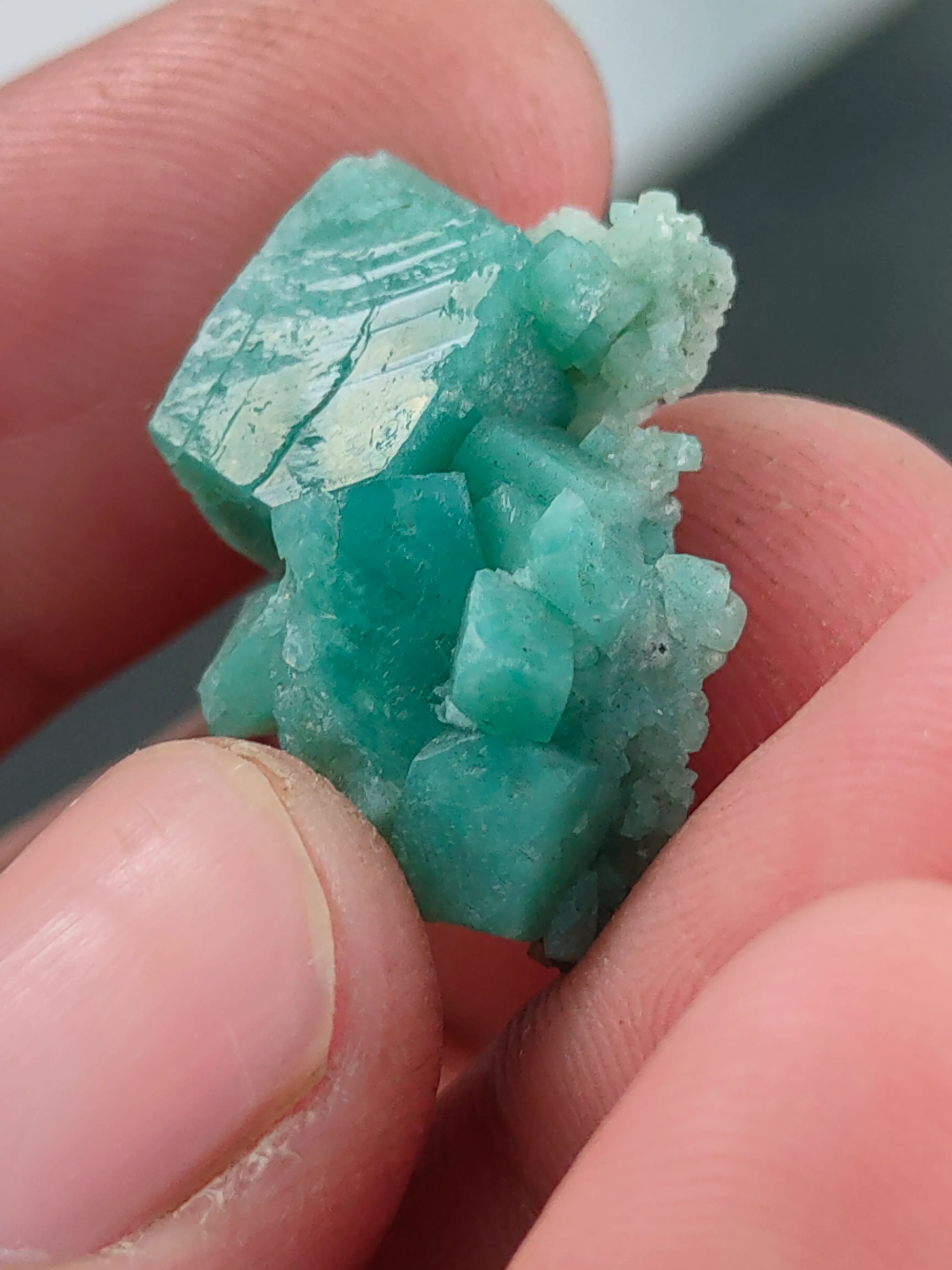 Green Calcite with Prehnite  Natural mineral specimen - image 2