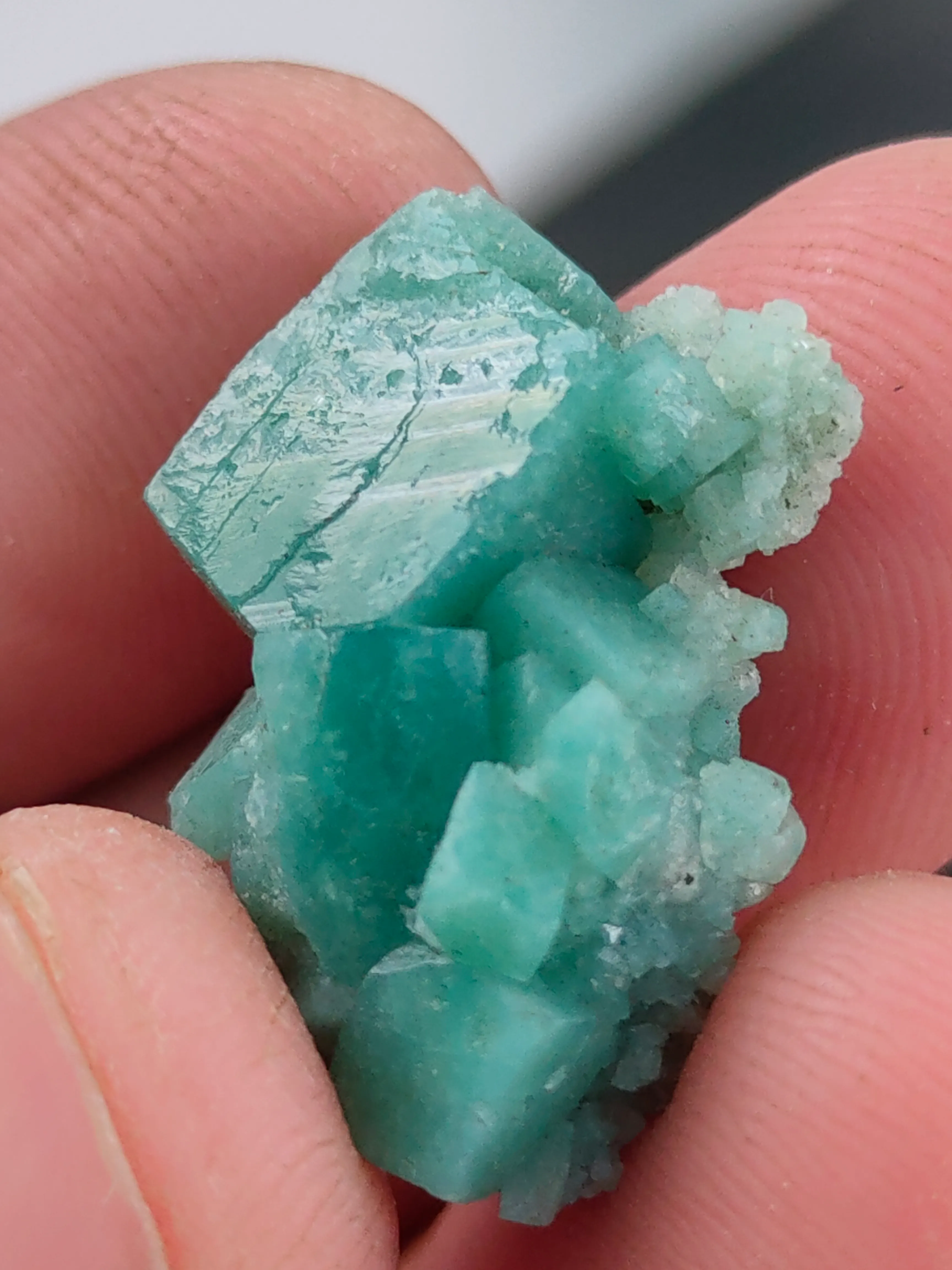 Green Calcite with Prehnite  Natural mineral specimen - image 7