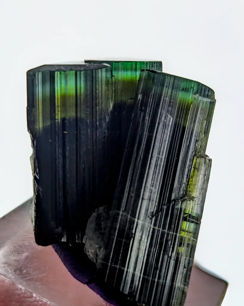 Green Cap Triplet Tourmaline Crystal - image 3