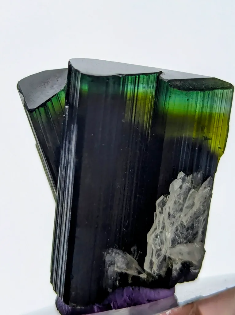 Green Cap Triplet Tourmaline Crystal - image 4