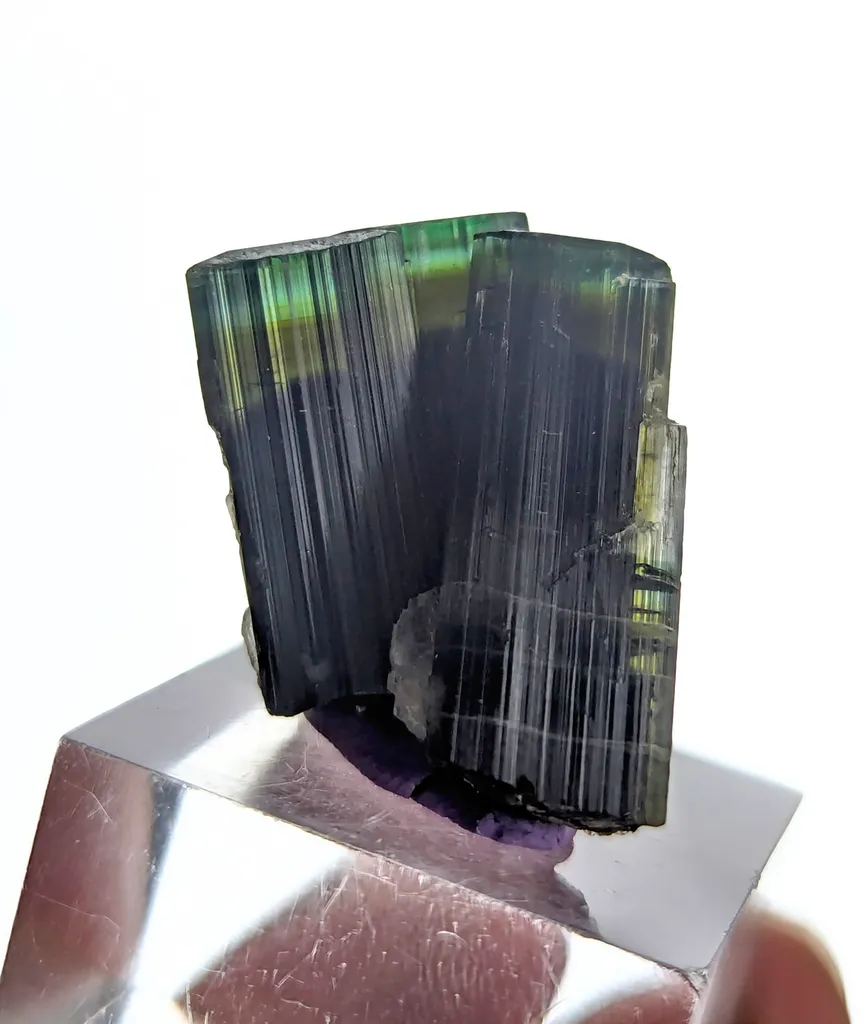 Green Cap Triplet Tourmaline Crystal - image 6