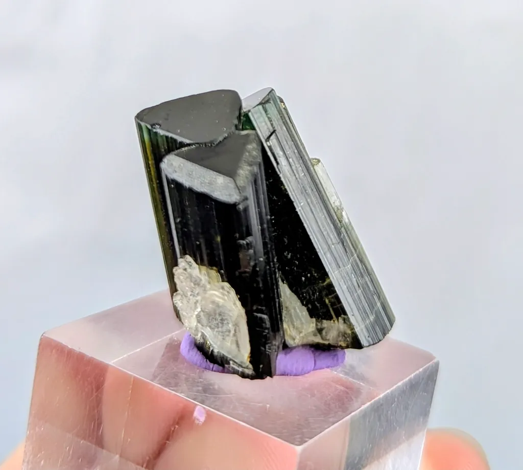 Green Cap Triplet Tourmaline Crystal - image 7