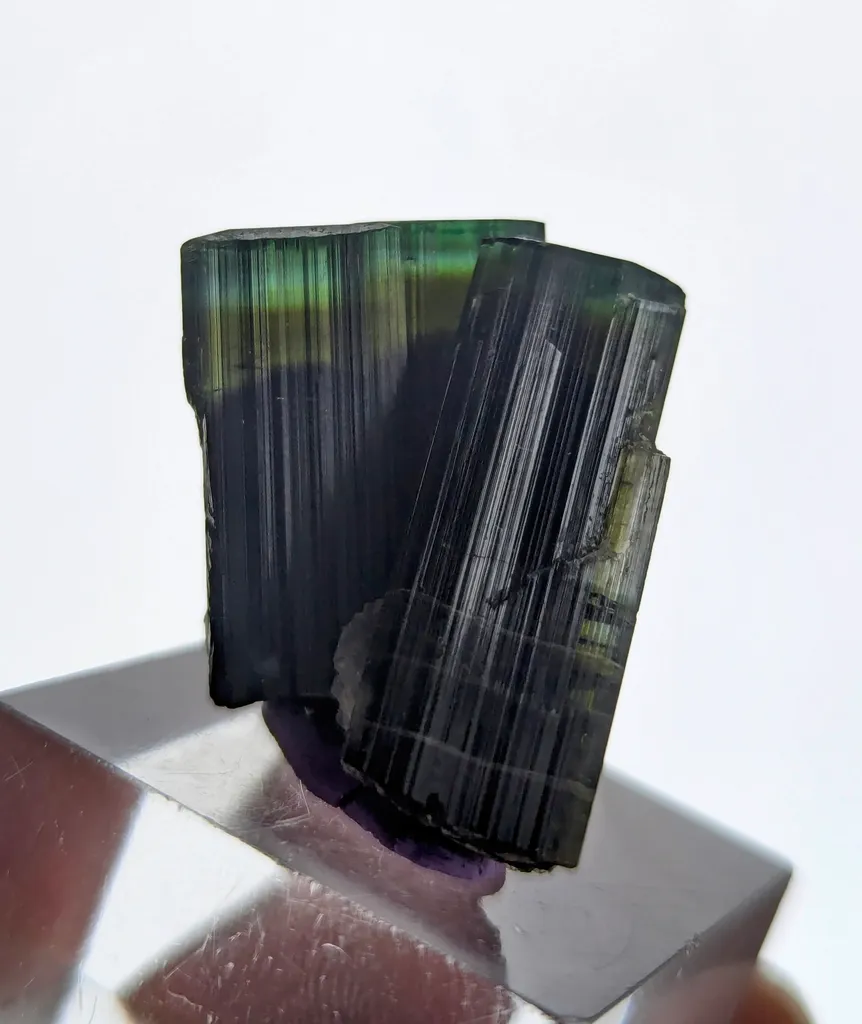Green Cap Triplet Tourmaline Crystal - image 5