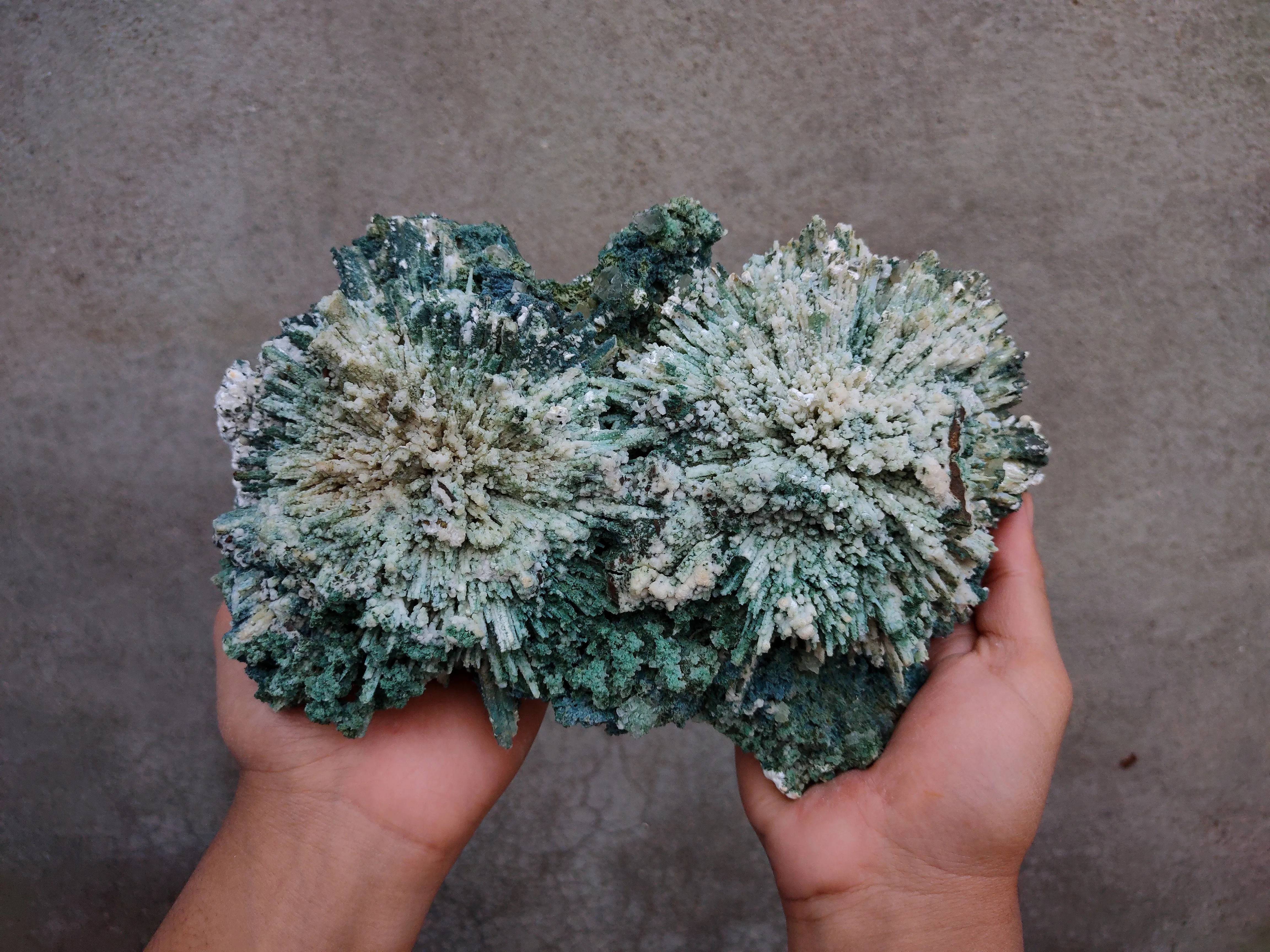 Green Chalcedony Flower, Back side Okenite ball Natural Mineral specimen - image 7