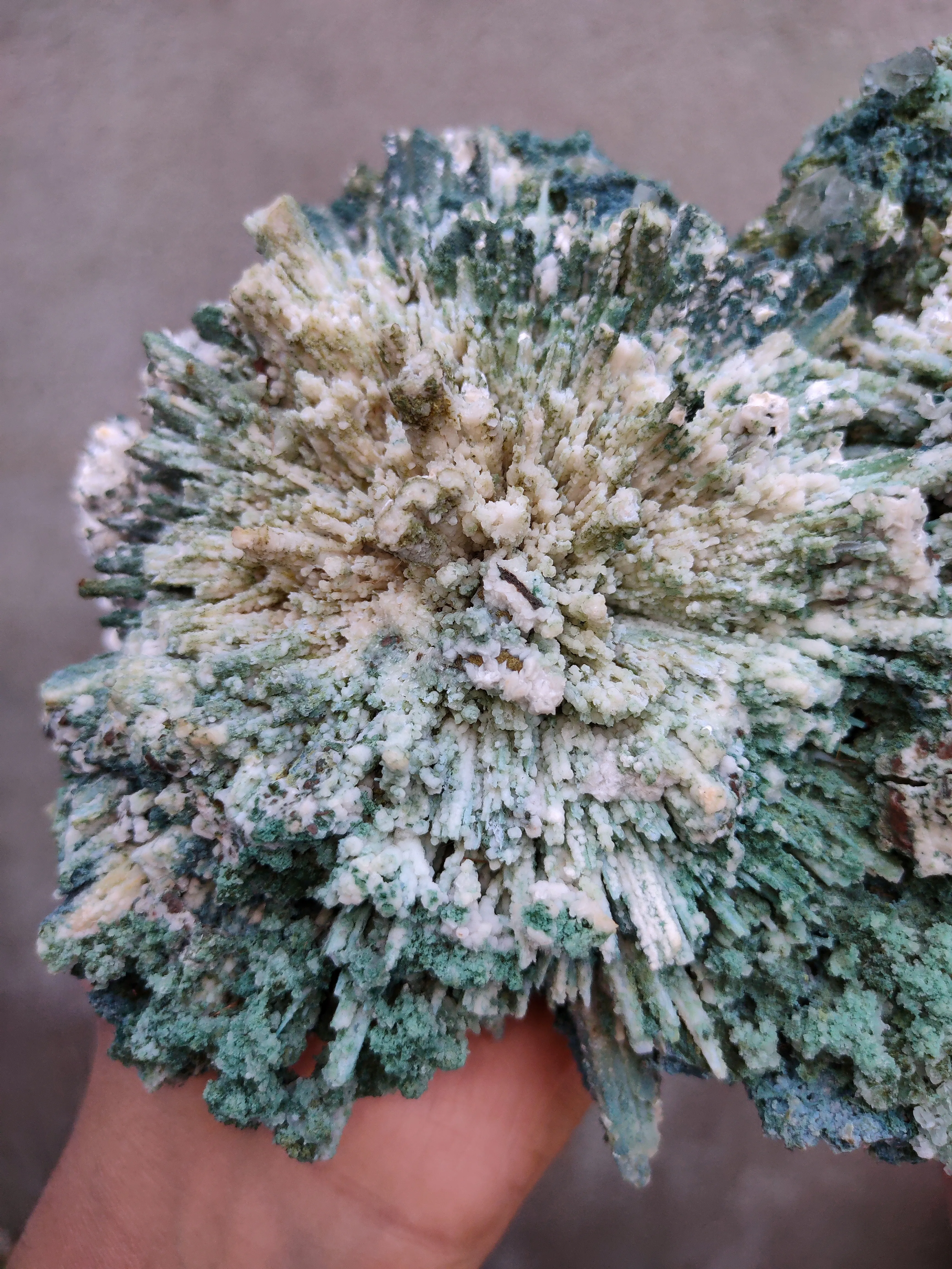 Green Chalcedony Flower, Back side Okenite ball Natural Mineral specimen - image 4