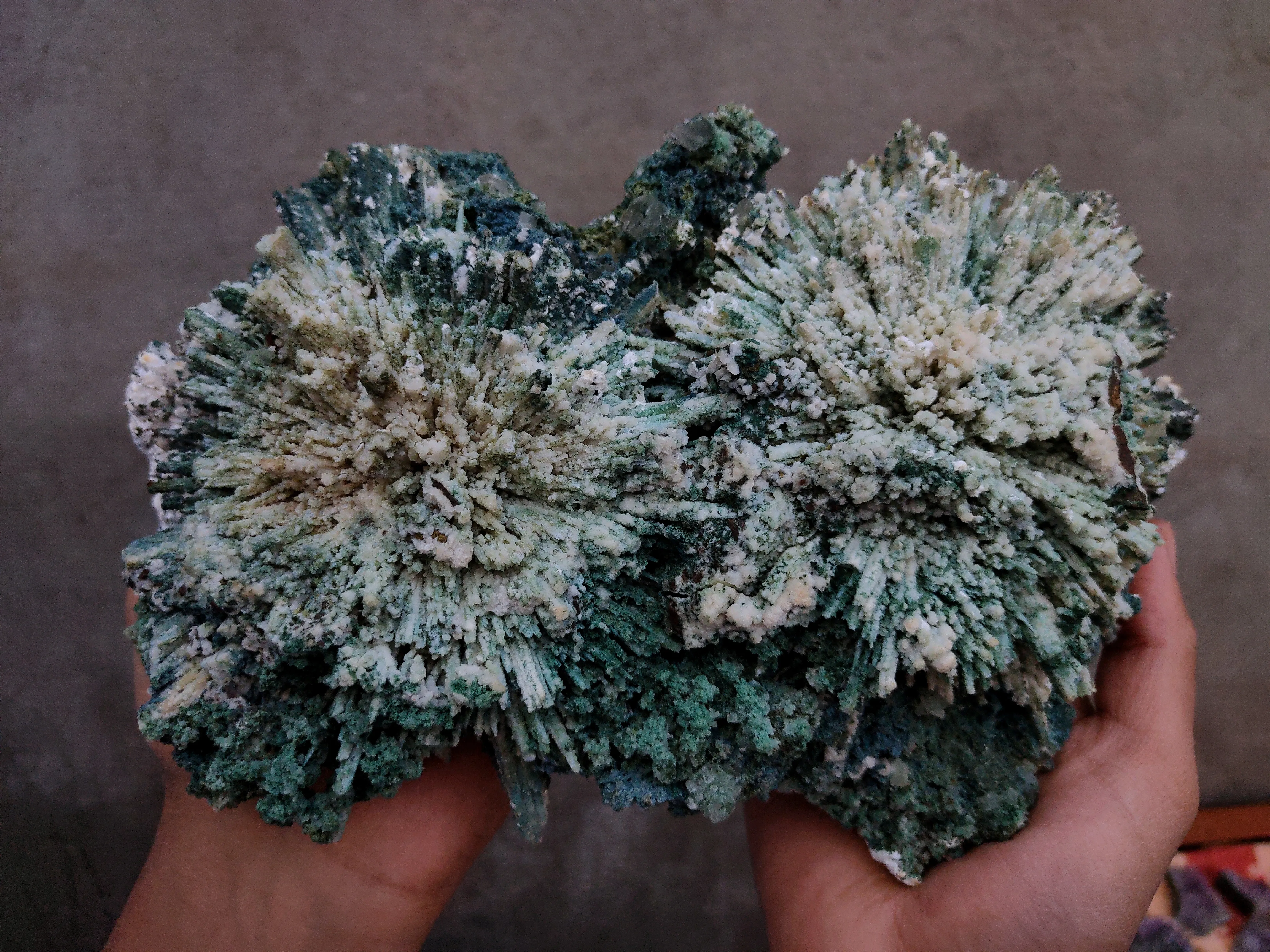 Green Chalcedony Flower, Back side Okenite ball Natural Mineral specimen - image 6