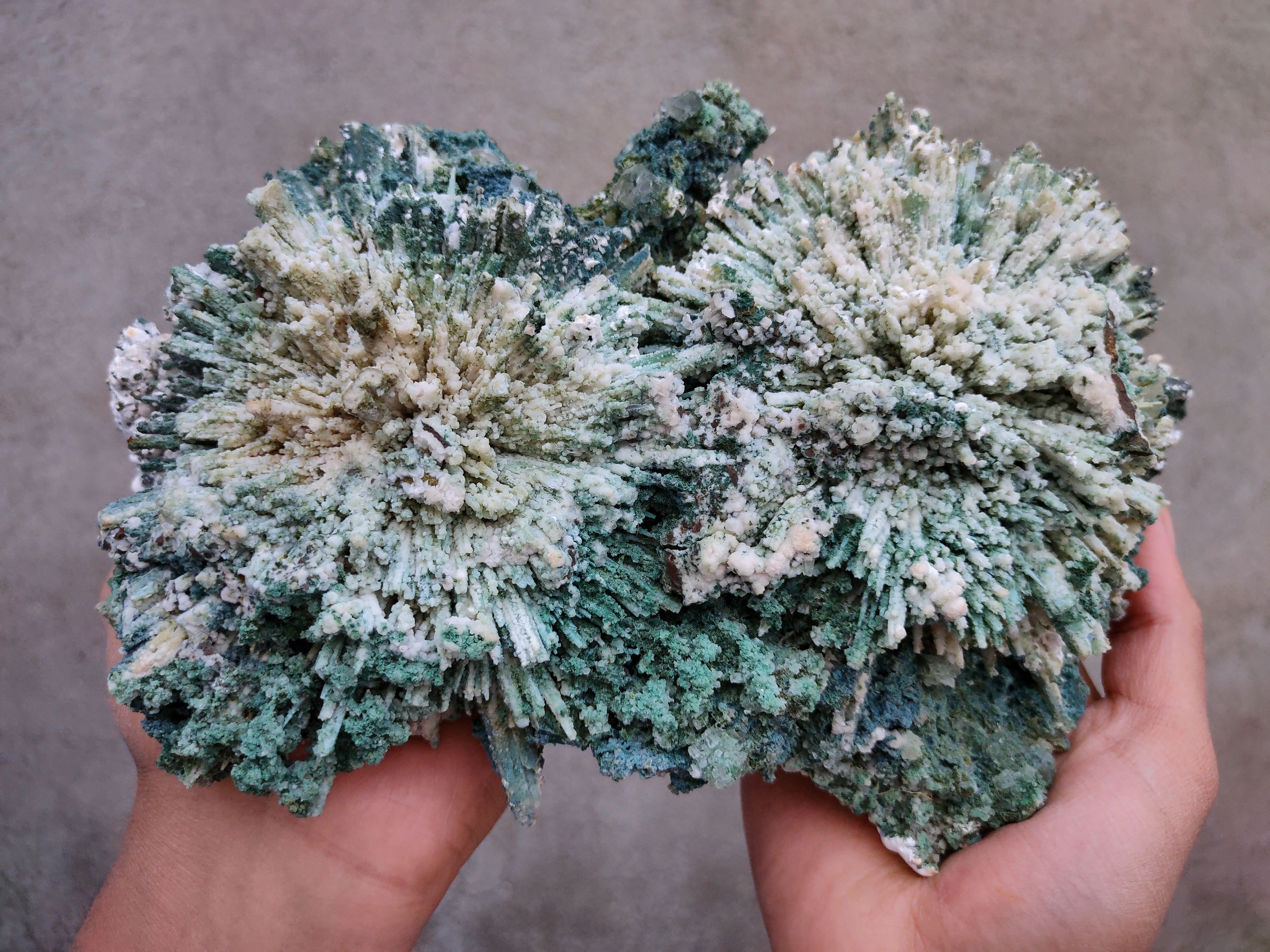 Green Chalcedony Flower, Back side Okenite ball Natural Mineral specimen - image 2