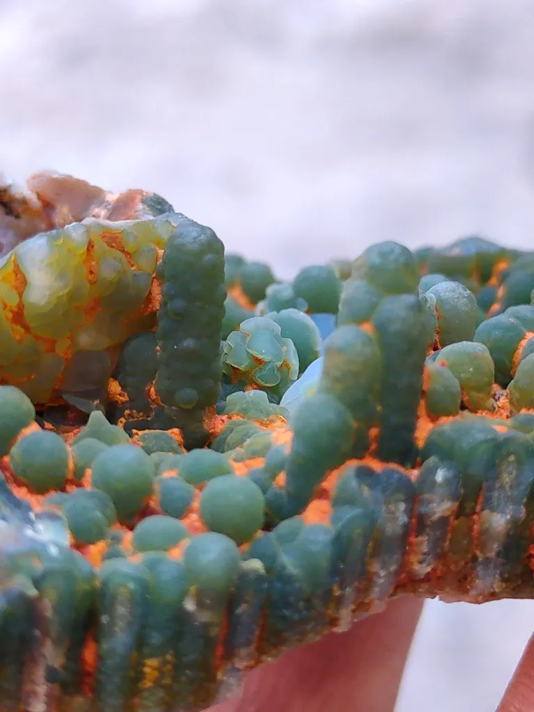 Green Chalcedony Specimen with Hematite. - image 3