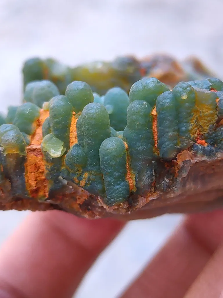 Green Chalcedony Specimen with Hematite. - image 5