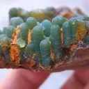 Green Chalcedony Specimen with Hematite. - image 5