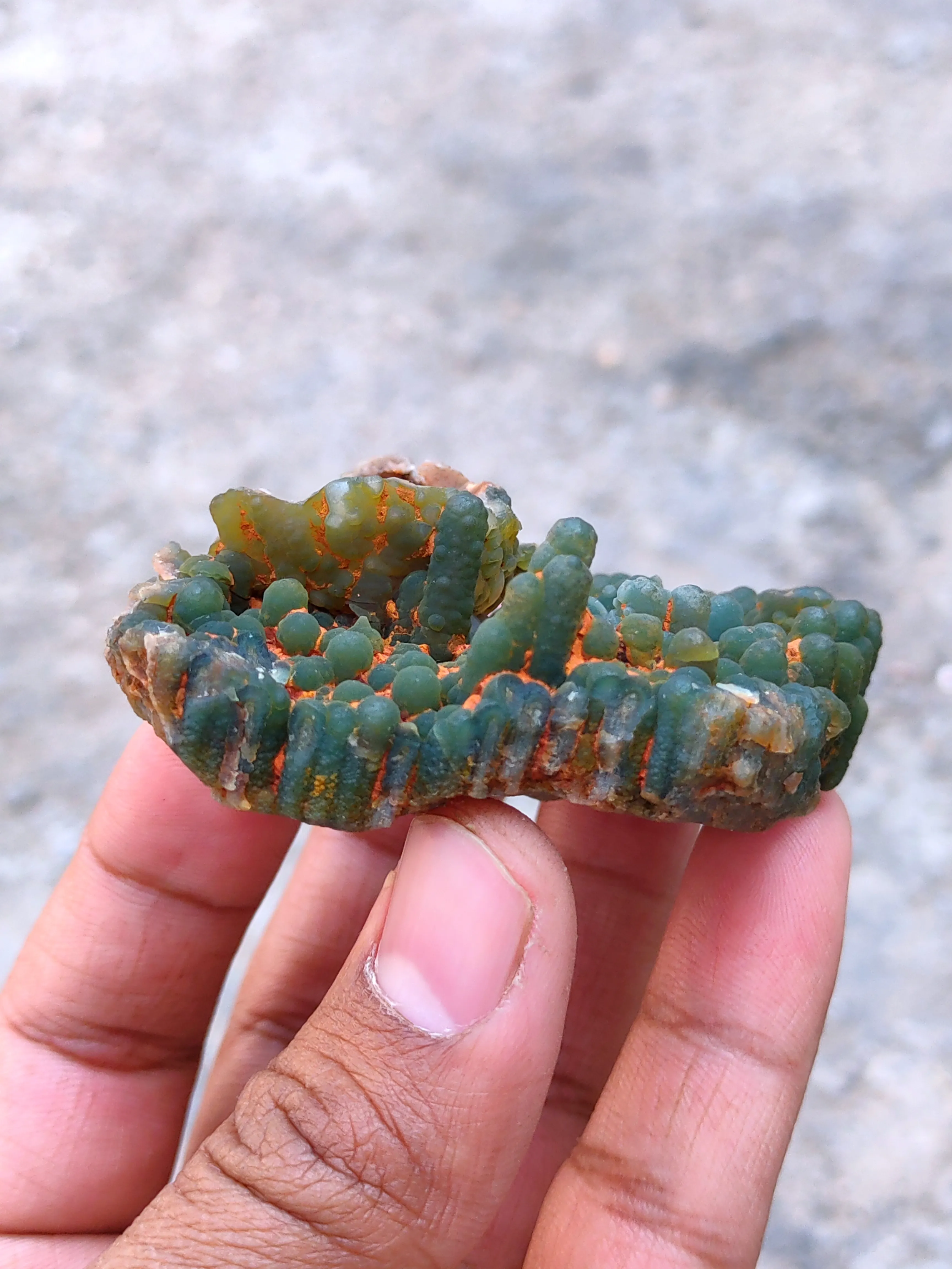Green Chalcedony Specimen with Hematite. - image 8