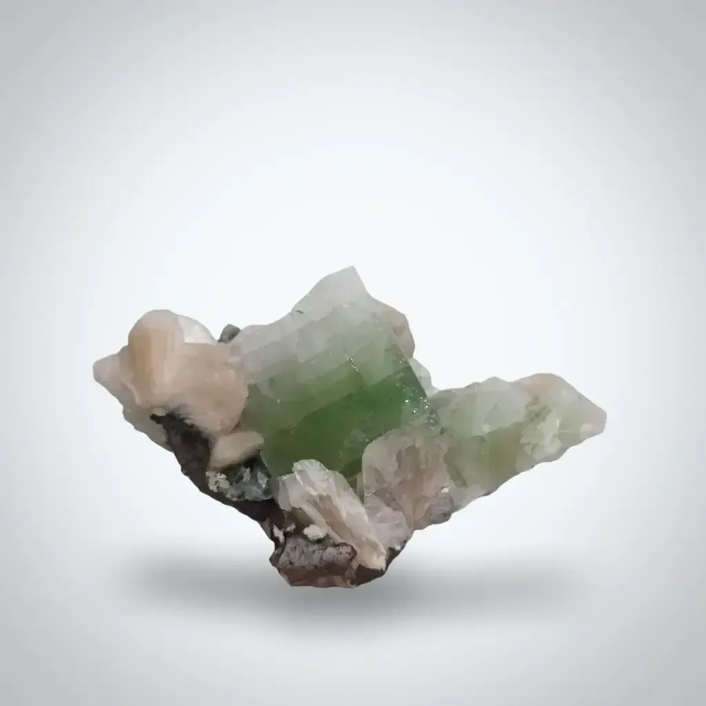 Green cut point Apophyllite stilbite - image 3