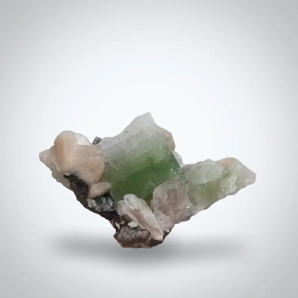 Green cut point Apophyllite stilbite - image 2