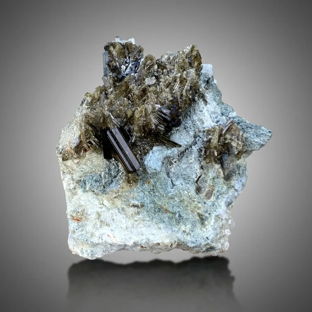 Green Epidote Crystals Cluster | Raw Minerals Specimen image