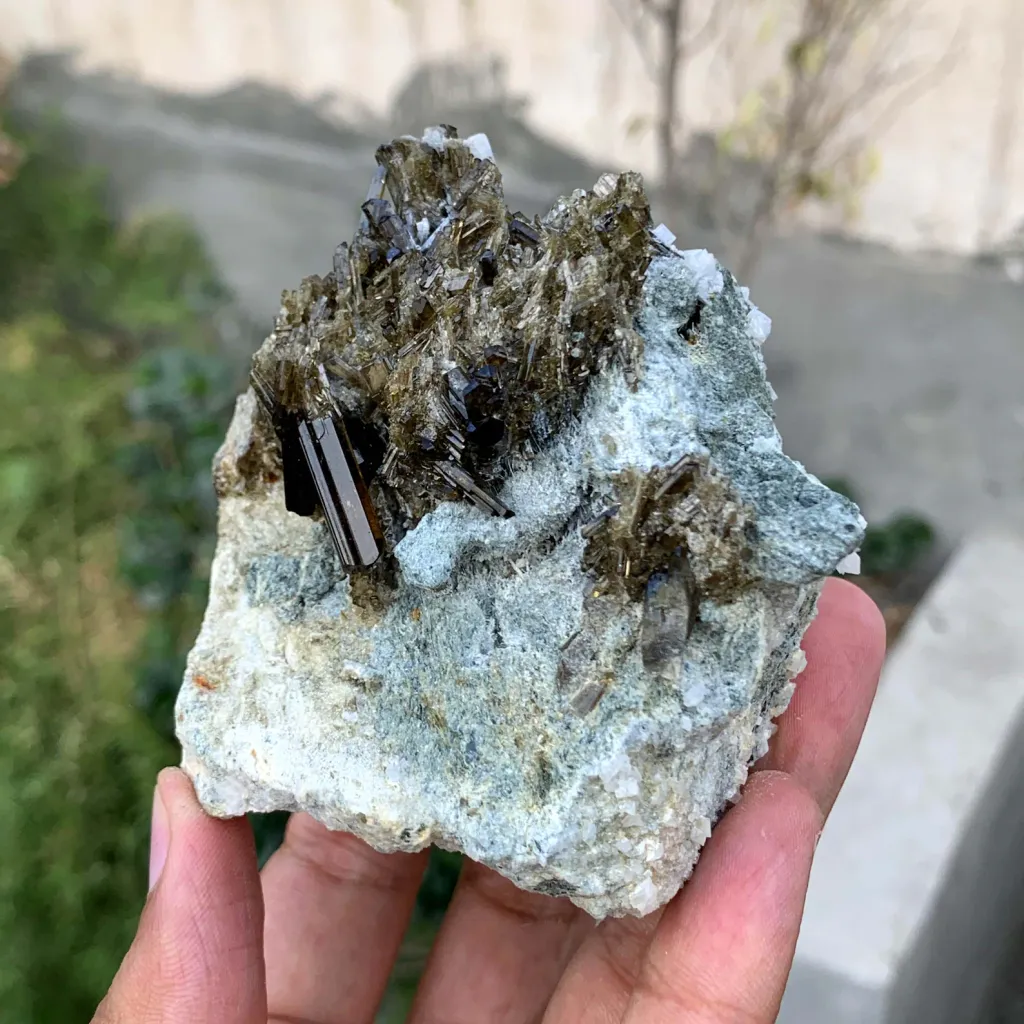 Green Epidote Crystals Cluster | Raw Minerals Specimen - image 4