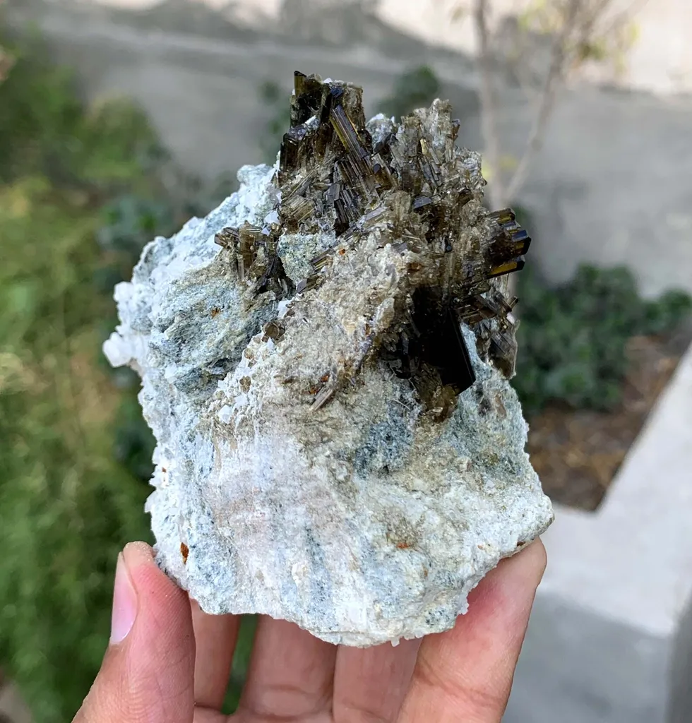 Green Epidote Crystals Cluster | Raw Minerals Specimen - image 5