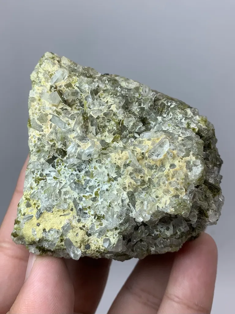 Green Epidote with Quartz Specimen - image 3