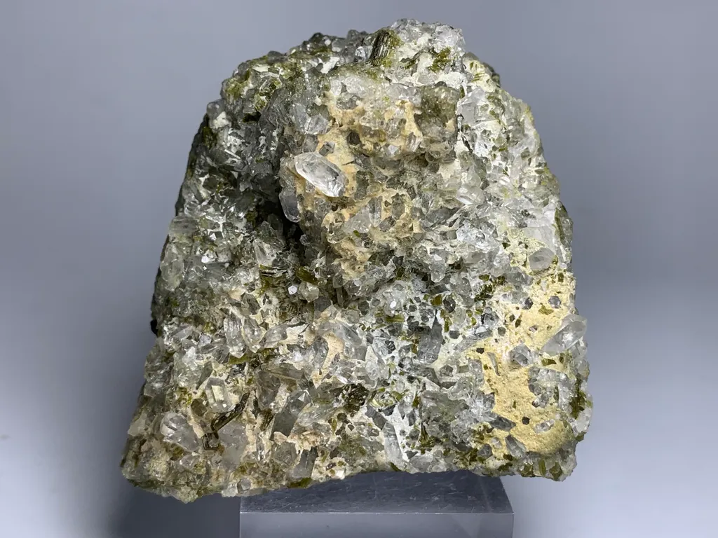 Green Epidote with Quartz Specimen image