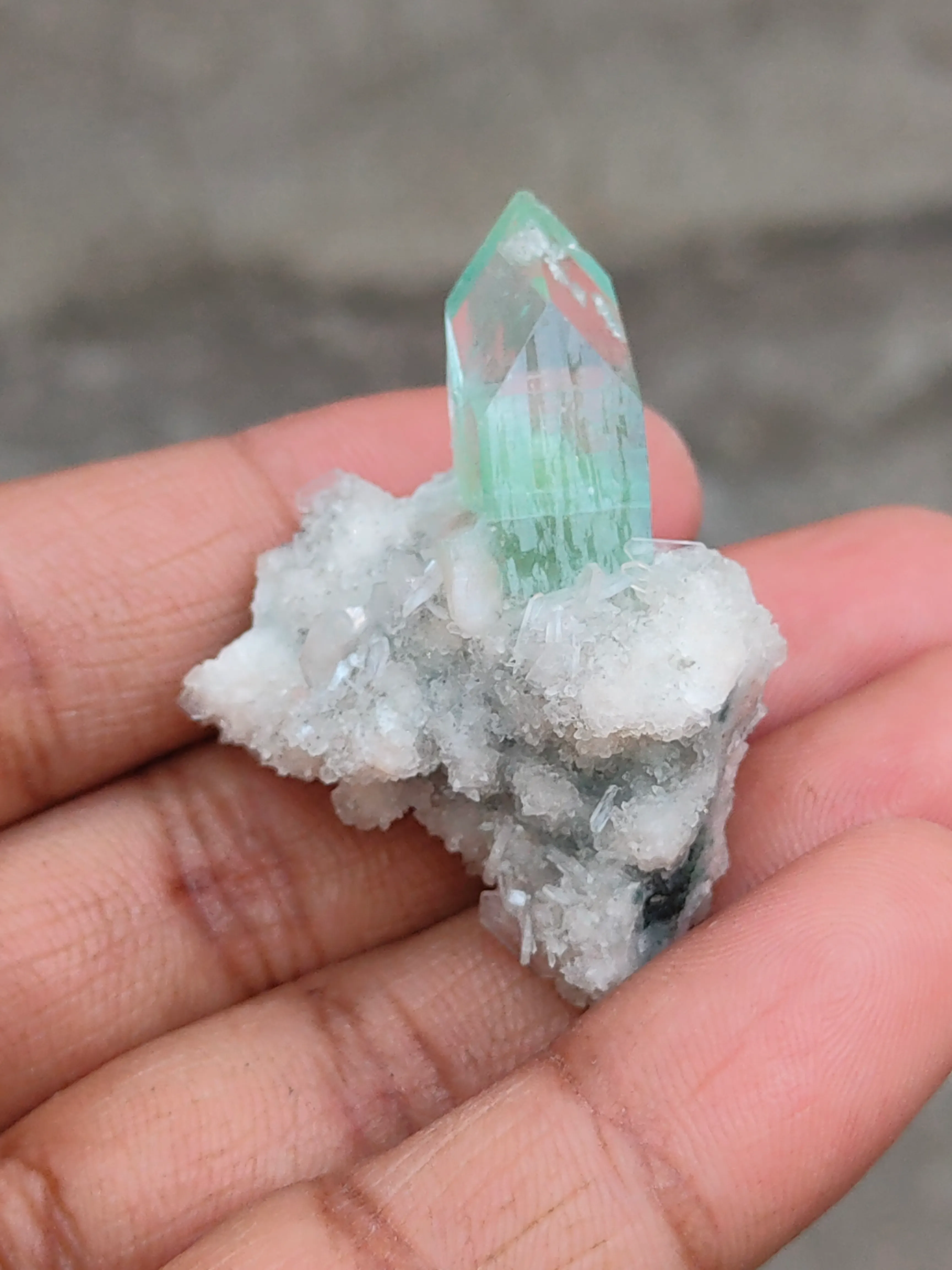 Green Fluorapophyllite with Stilbite on Prehnite Matrix. - image 9