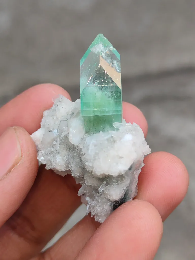 Green Fluorapophyllite with Stilbite on Prehnite Matrix. - image 3