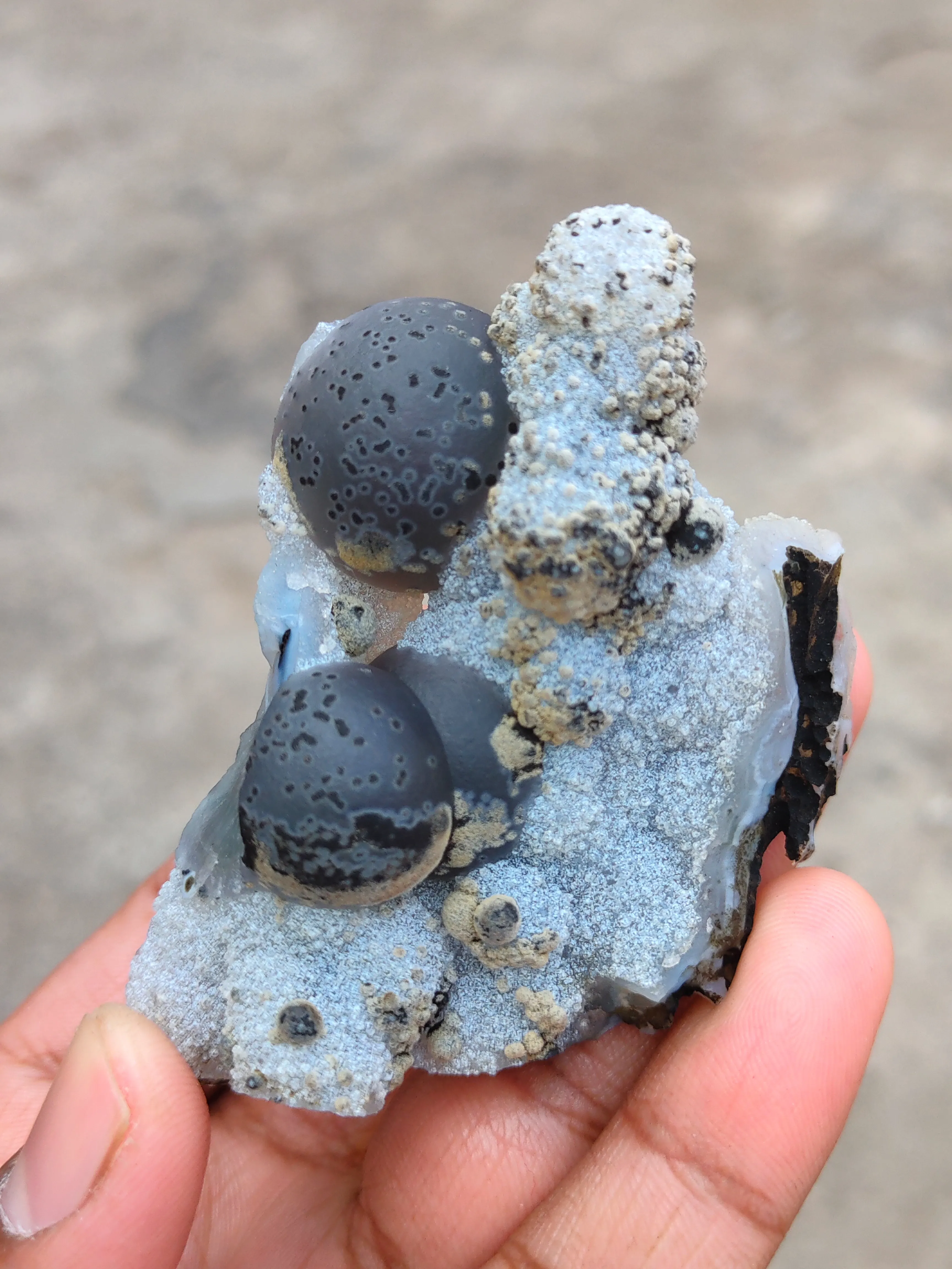 Green Fluorite Ball on Black Dots Natural specimen - image 3