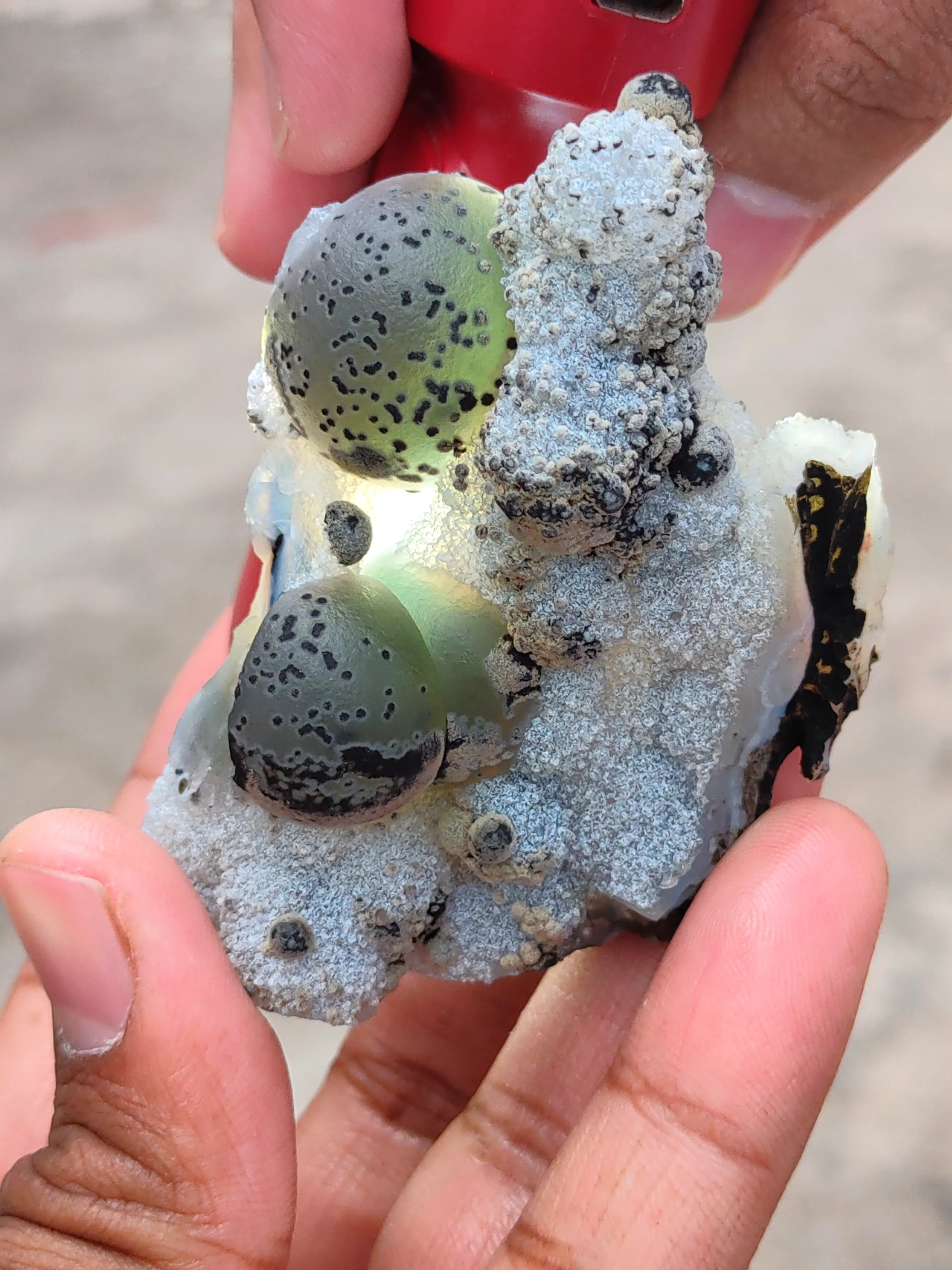 Green Fluorite Ball on Black Dots Natural specimen - image 7