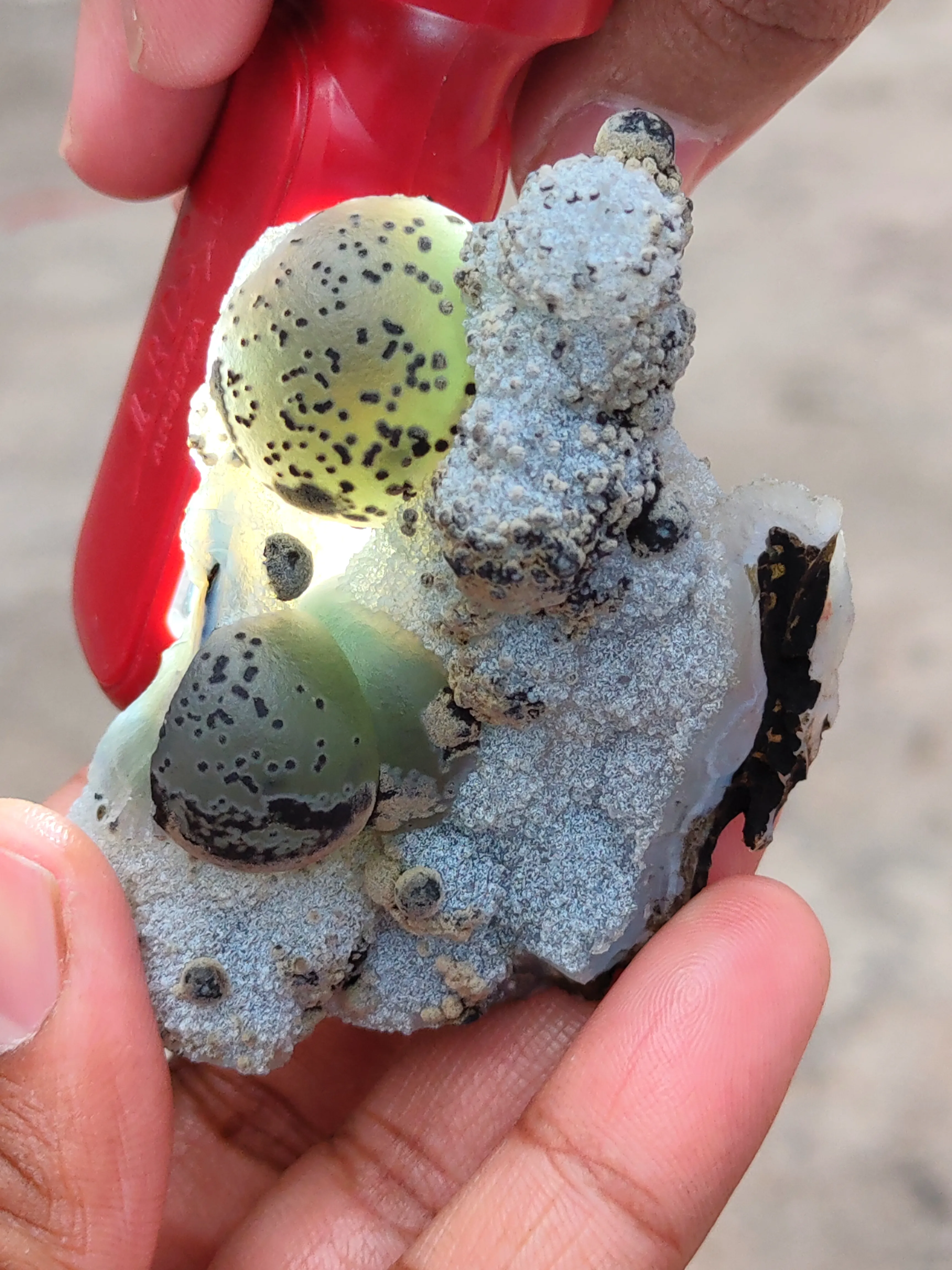 Green Fluorite Ball on Black Dots Natural specimen - image 5