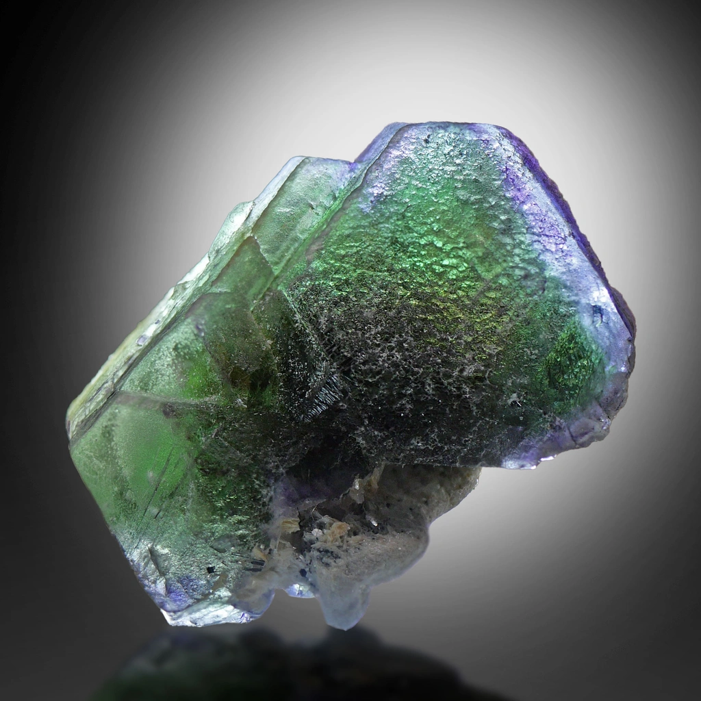 Green Fluorite from Erongo-Gebiet, Namibia. This Fluorites have cuboctahedral shapes with rounded edges, nearly emerald green color! image